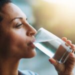 woman drinking water
