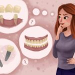 woman considering tooth replacement with dentures, dental implants, or bridge